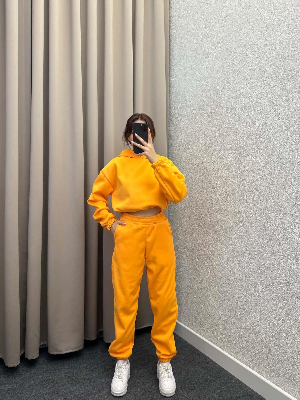 Rojo Üç İplik Şardonlu Oranj Eşofman Takımı