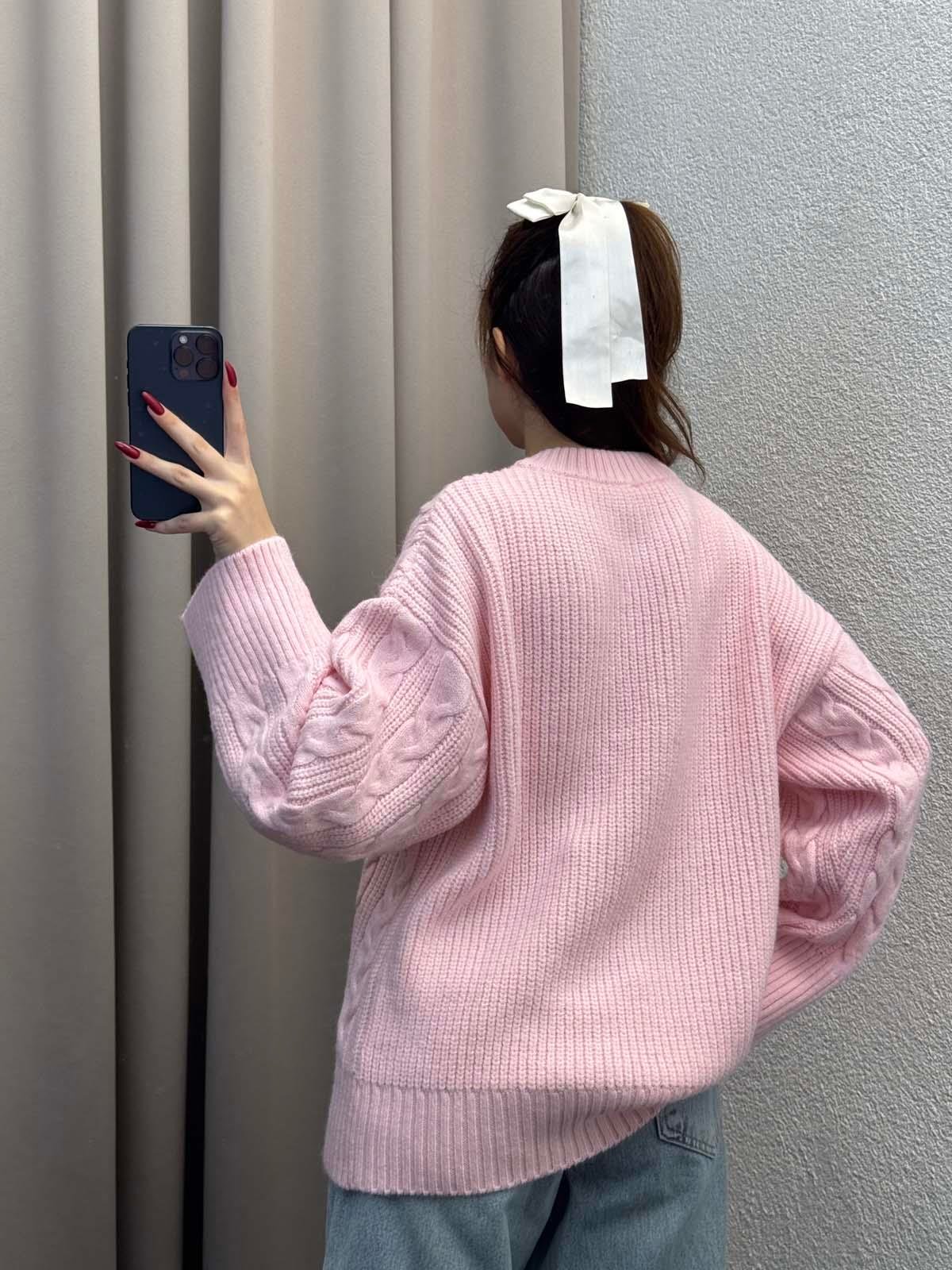 Saç Örgülü Pinterest Pembe Kazak