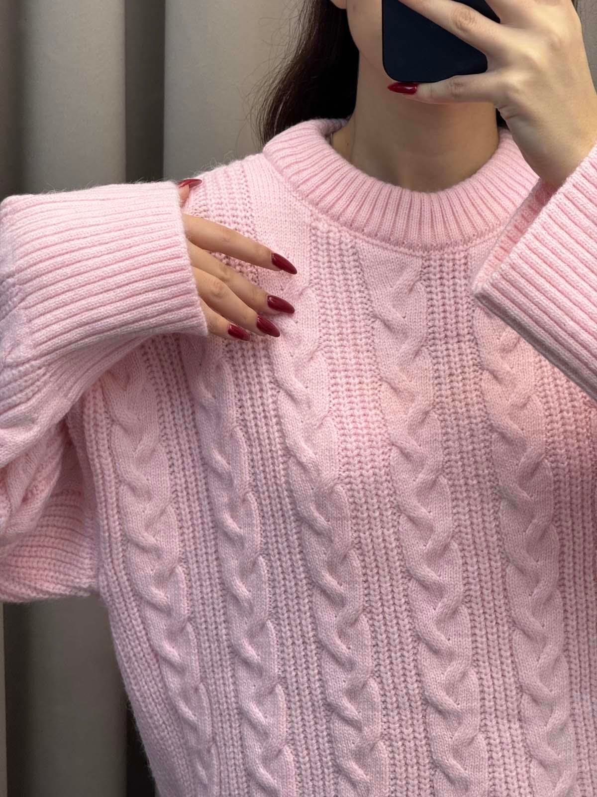 Saç Örgülü Pinterest Pembe Kazak