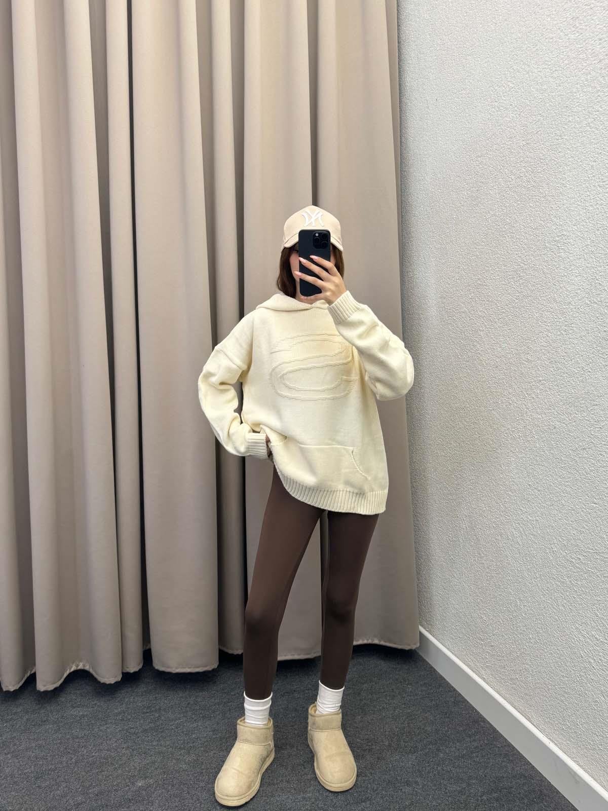 S&S Krem Triko Hoodie