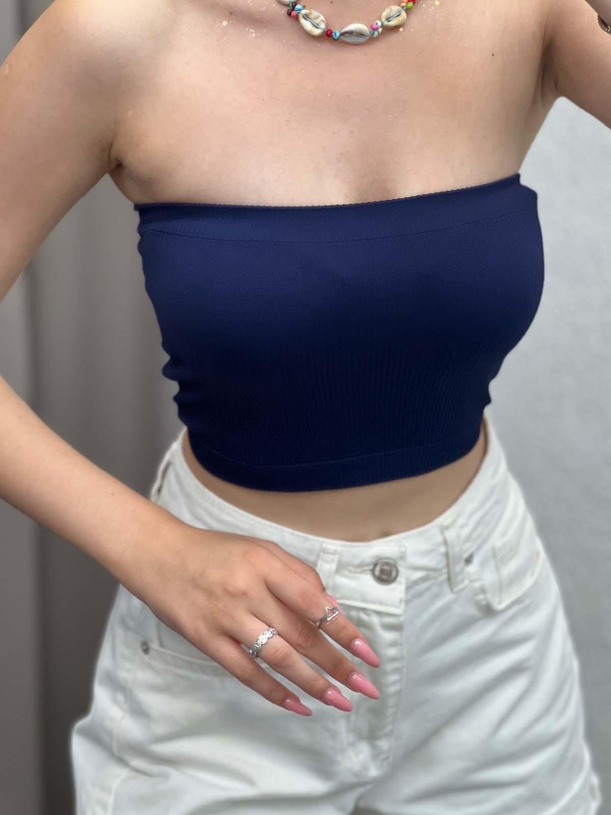 Starlight Seamless Straplez Lacivert Bondeo