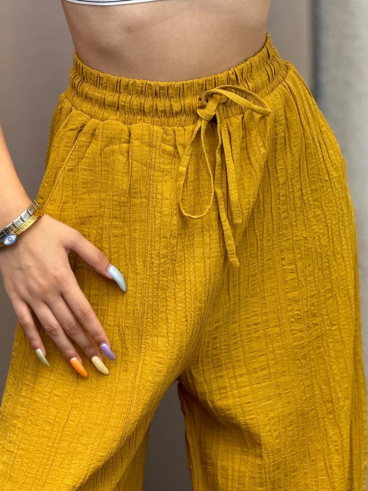 Sucks Gofre Hardal Bağlamalı Pantolon