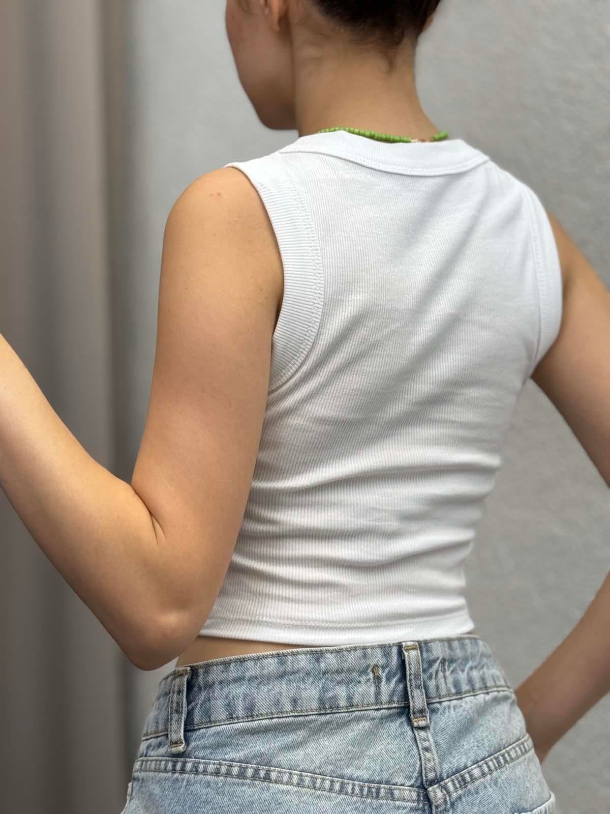 Sugar Halter Yaka Beyaz Atlet