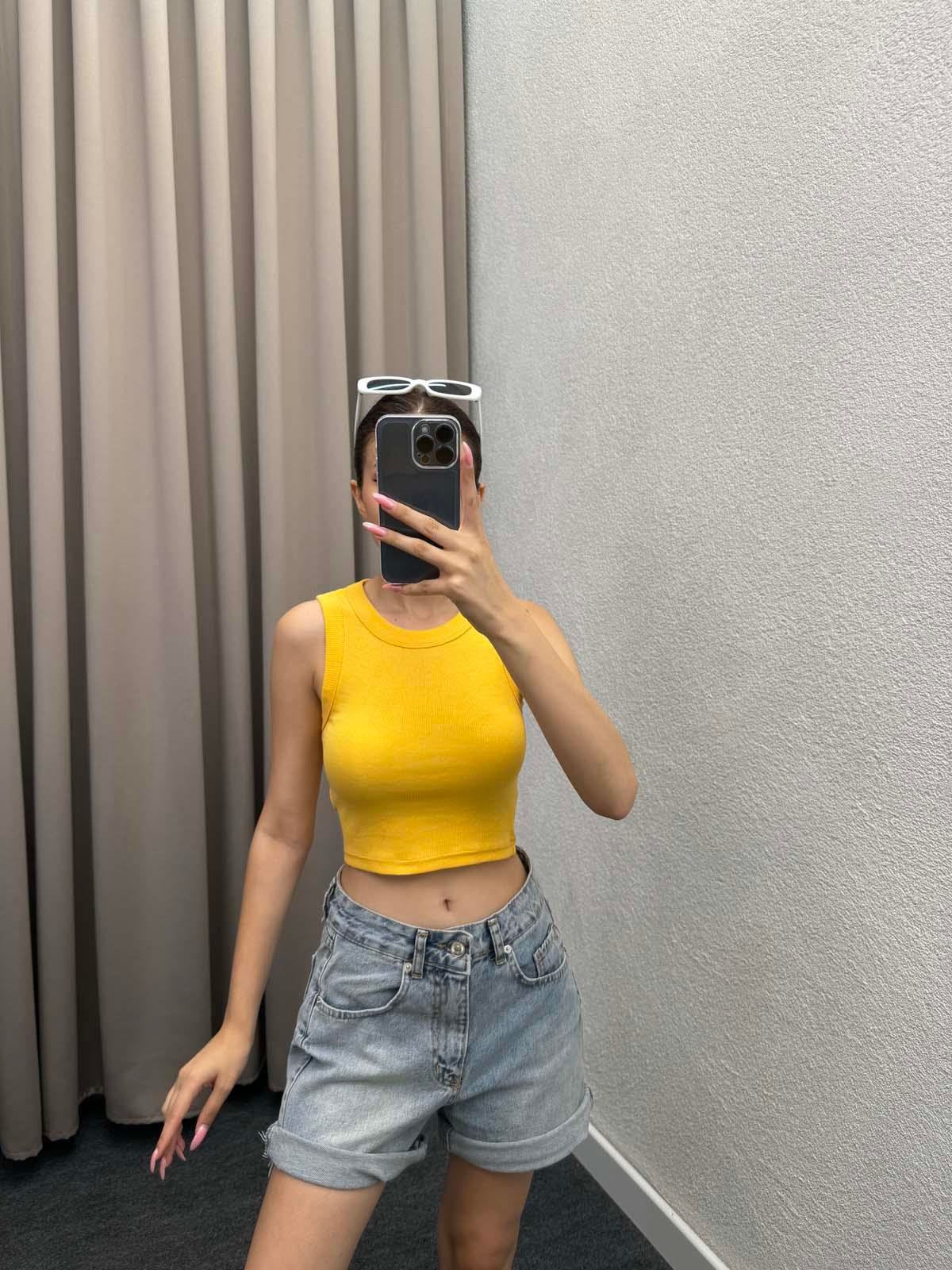 Sugar Halter Yaka Sarı Atlet