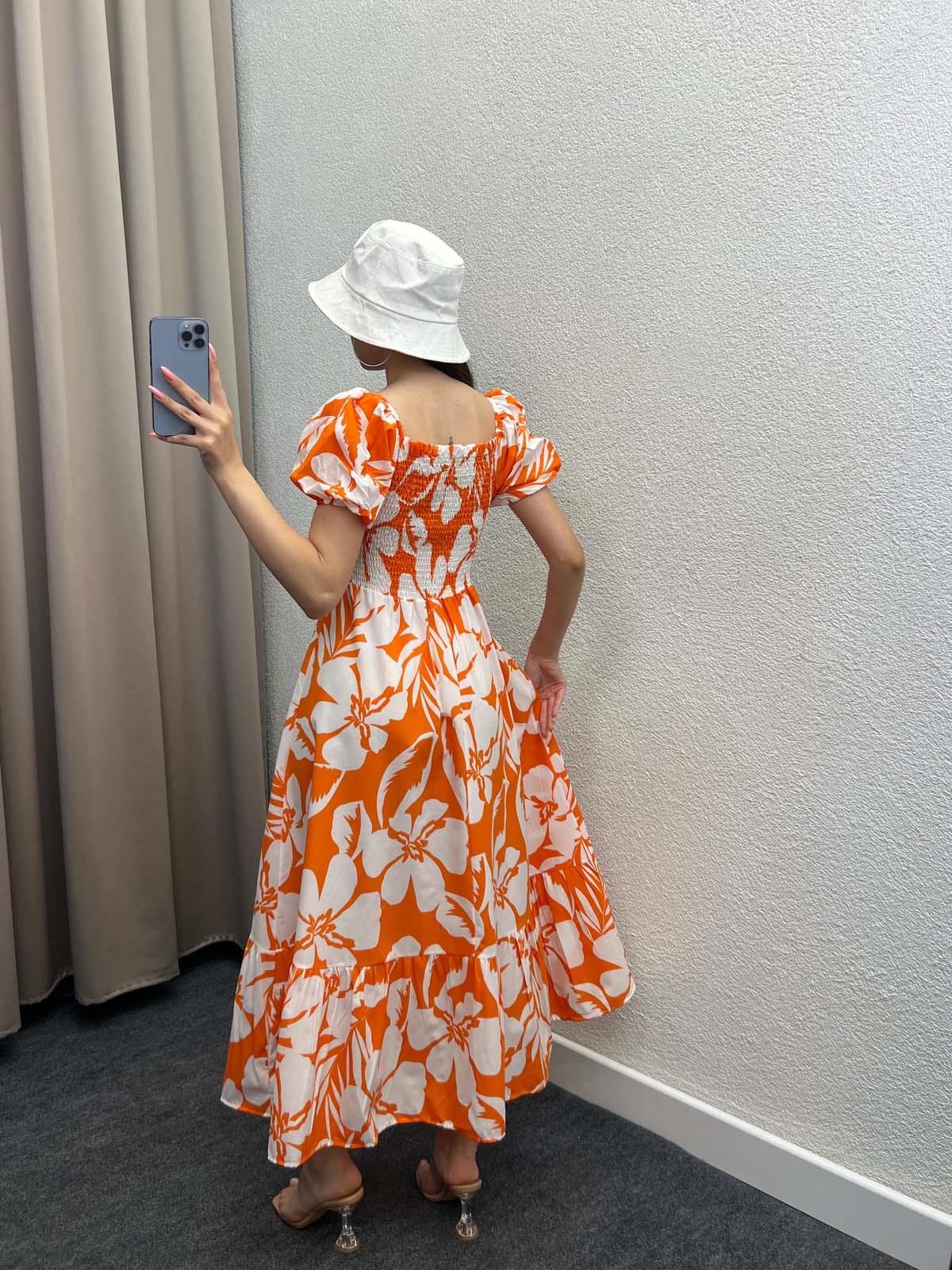 Sunflower Turuncu Poplin Elbise