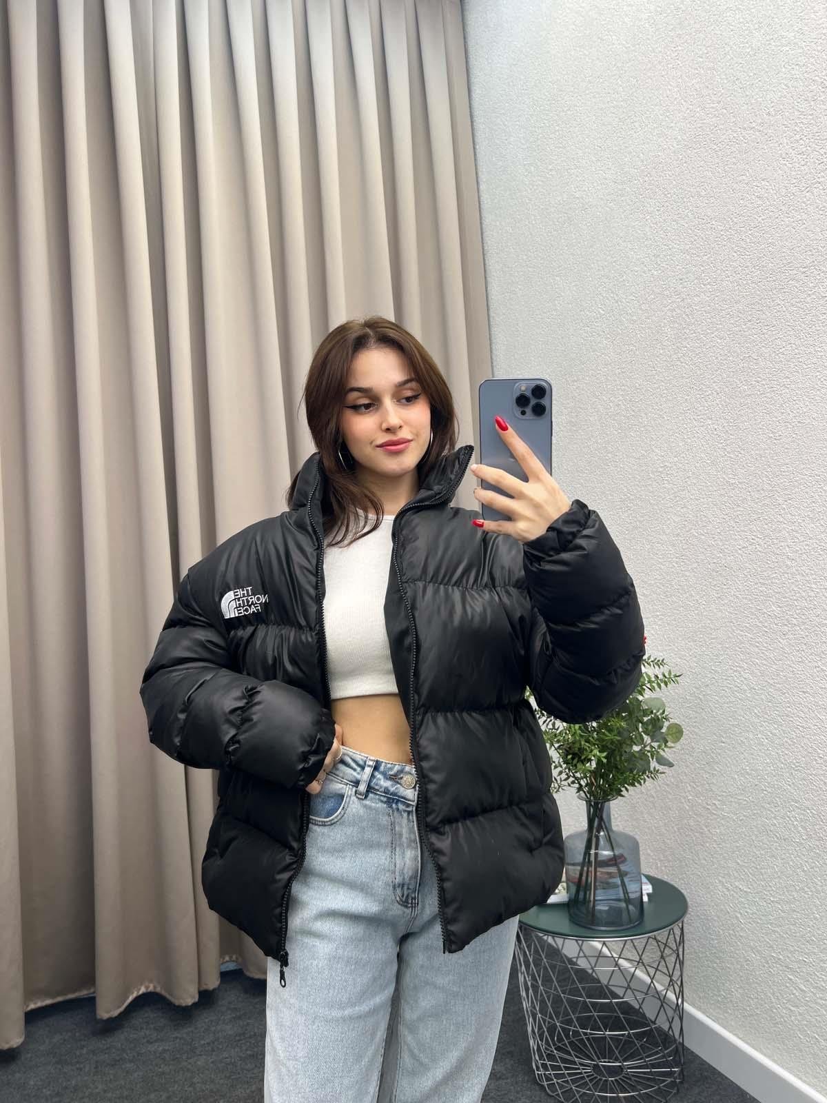 Tnf Siyah Şişme Mont