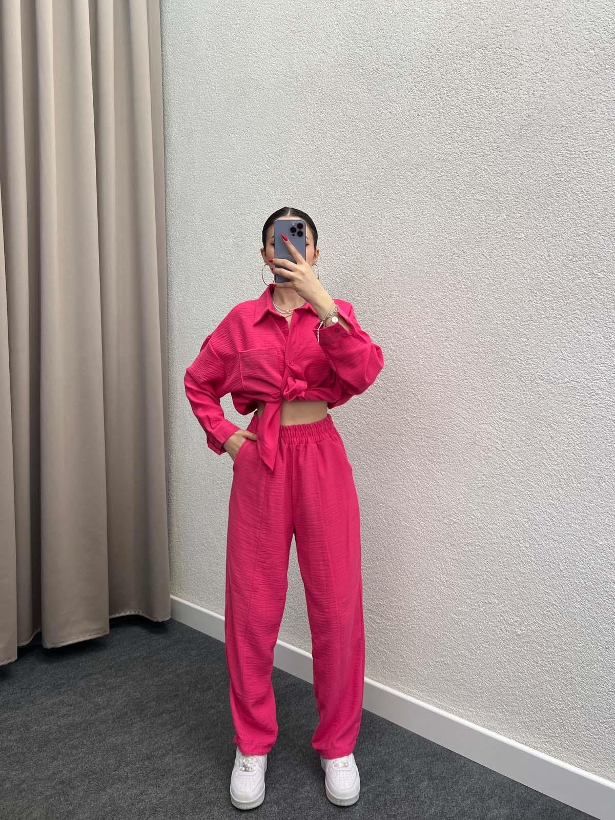 Torino Keten Pembe Gömlekli Takım