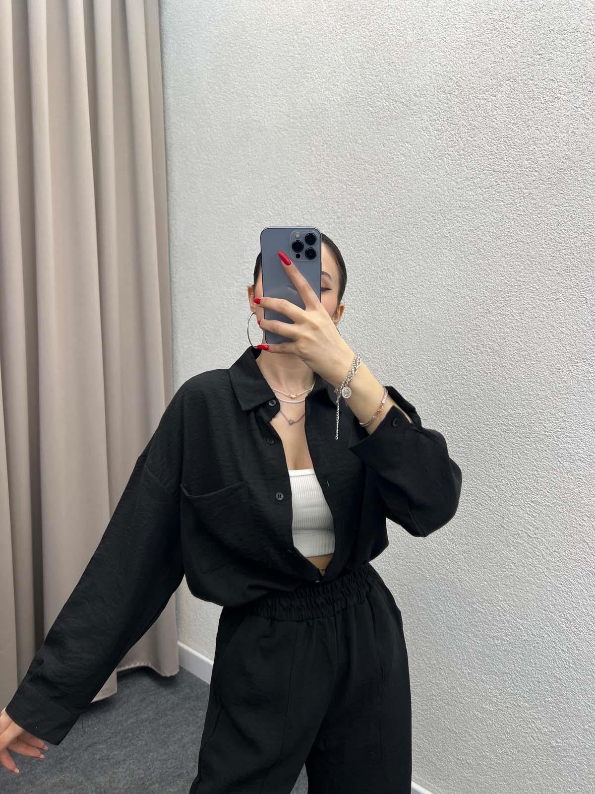 Torino Keten Siyah Gömlekli Takım