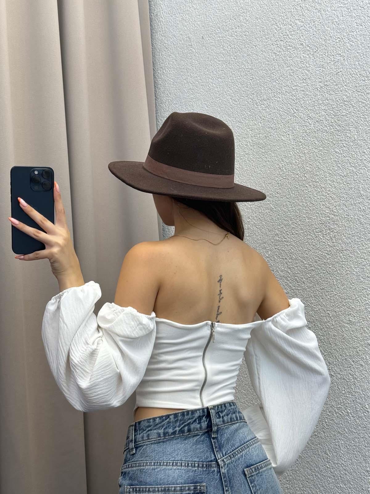 Vendetta Beyaz Balenli Bluz