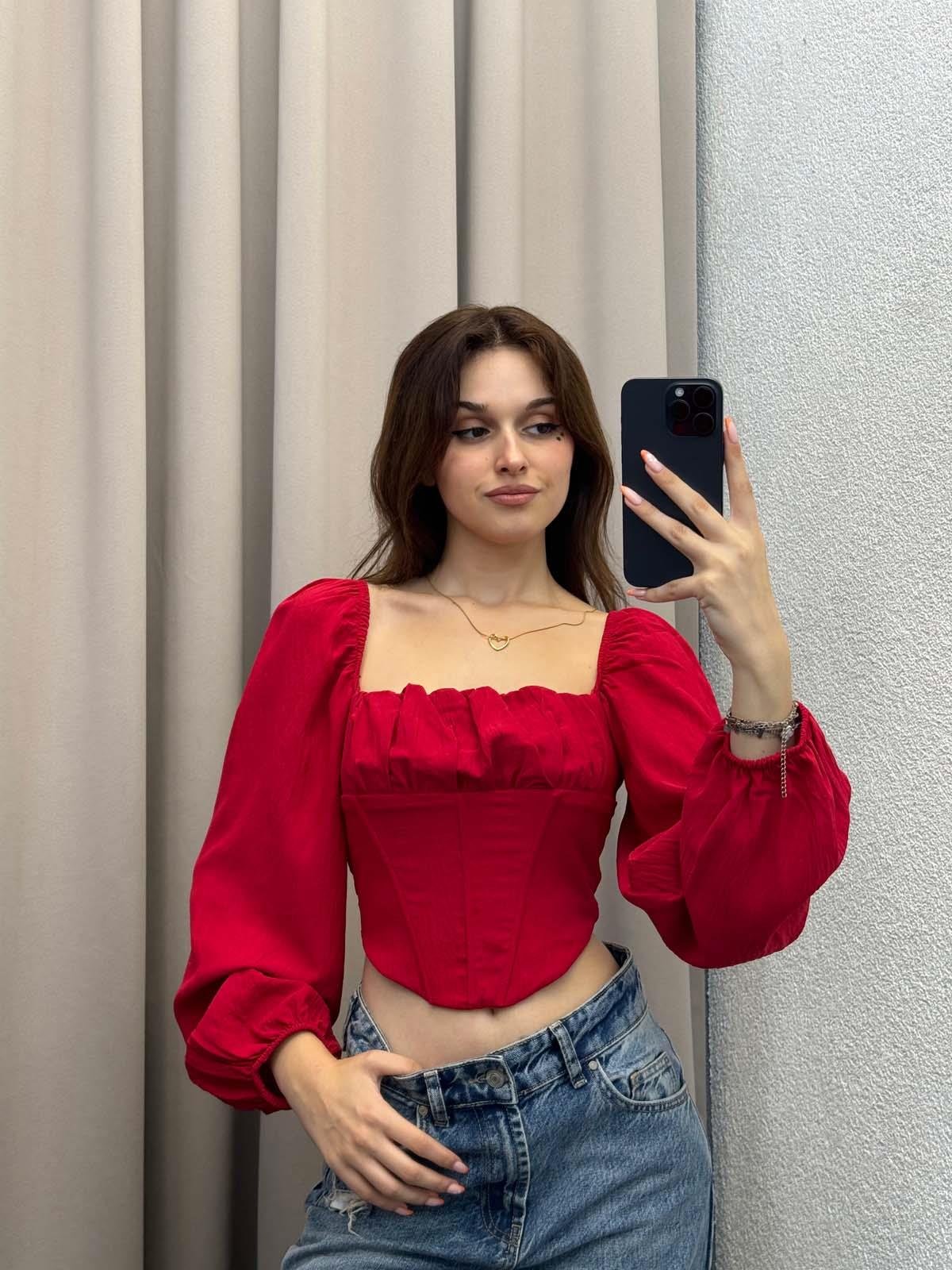 Vendetta Kırmızı Balenli Bluz