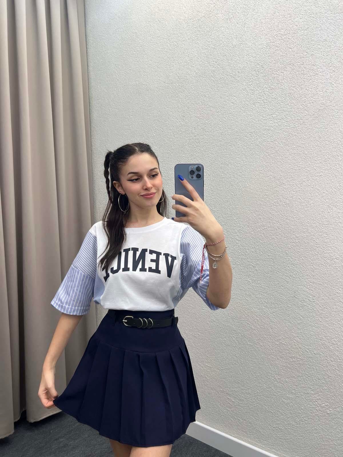 Venice Çizgi Garnili Tshirt