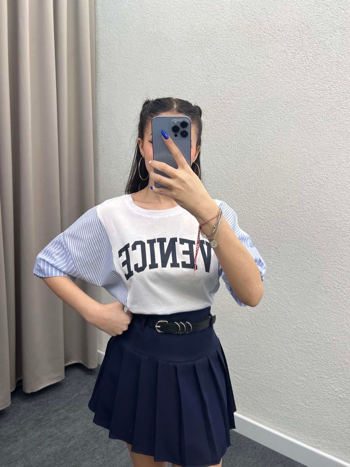 Venice Çizgi Garnili Tshirt