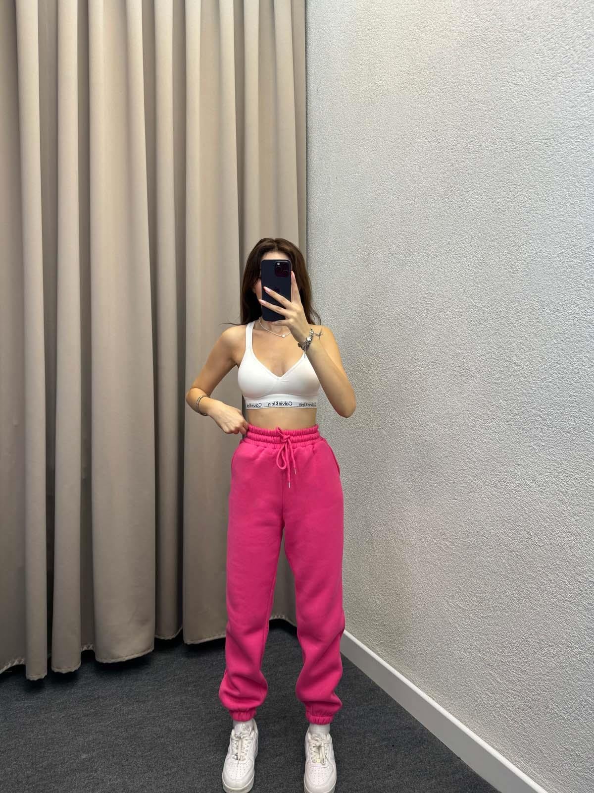 Viana Üç İplik Şardonlu Pembe Jogger