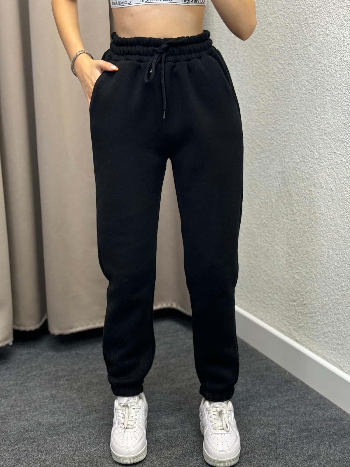 Viana Üç İplik Şardonlu Siyah Jogger