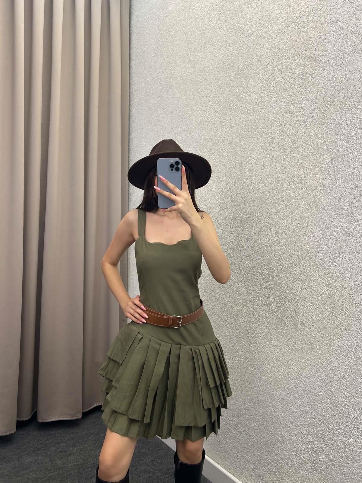 ZR Kontsrat Kalın Pilili Tulum Elbise