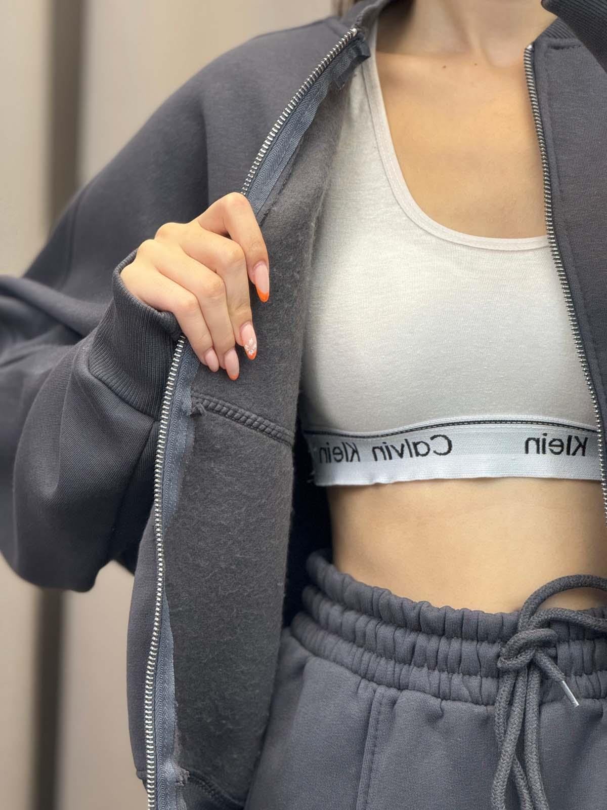 Zumba Üç İplik Şardonlu Füme Eşofman Takımı