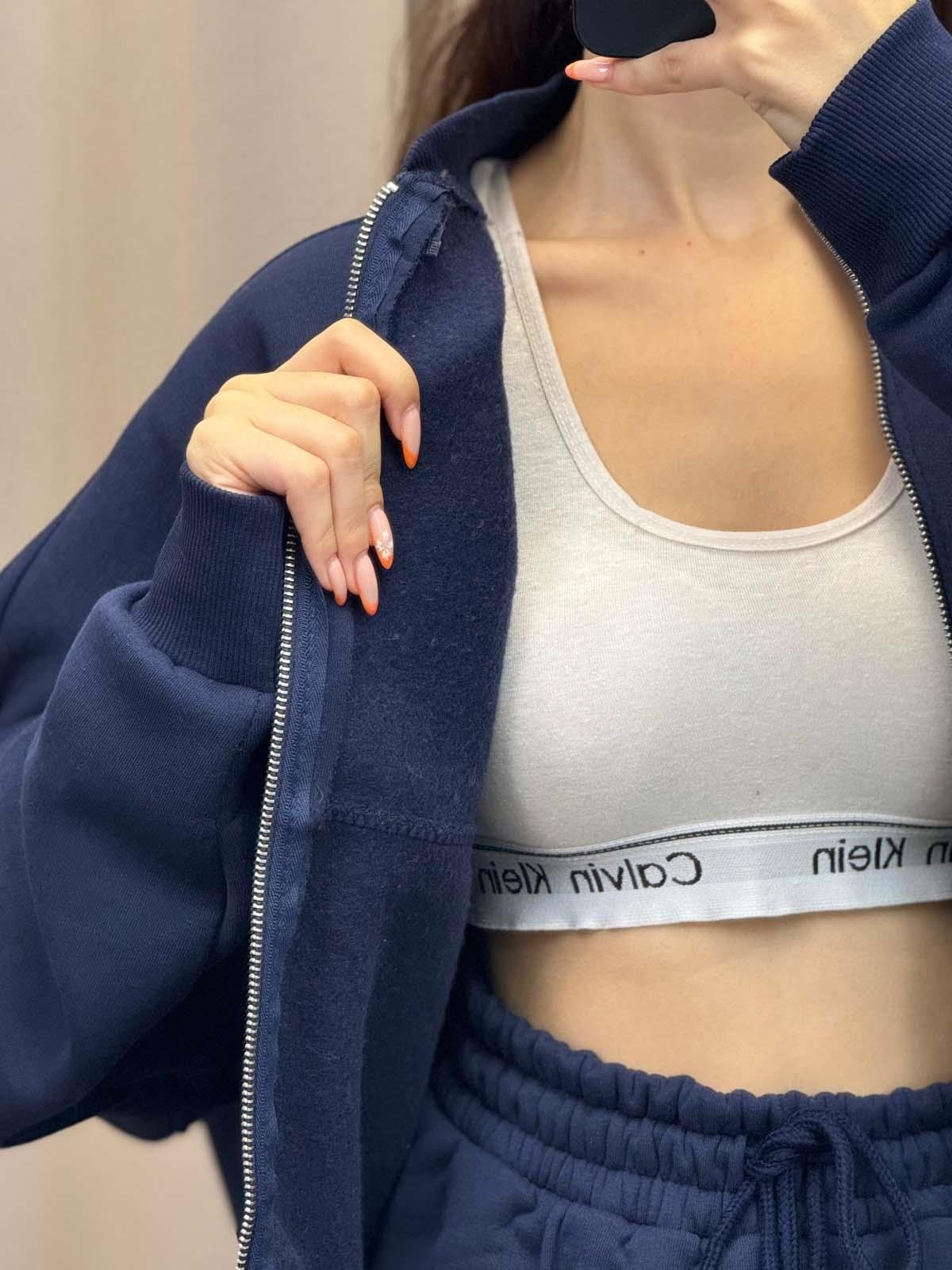 Zumba Üç İplik Şardonlu Lacivert Eşofman Takımı