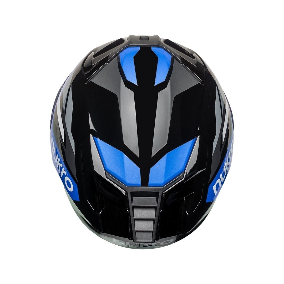Nukro 912-SV Glossy Black Blue Gray Kapalı Kask