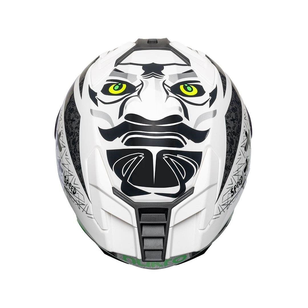 Nukro 912-SV Glossy White Fluo Yellow Kapalı Kask