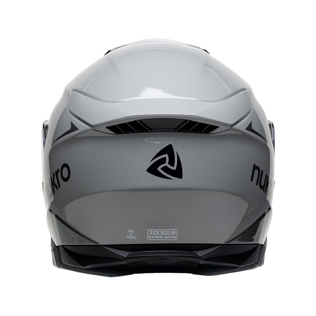 Nukro 937-SV Solid Glossy Gray Çene Açılır Kask 