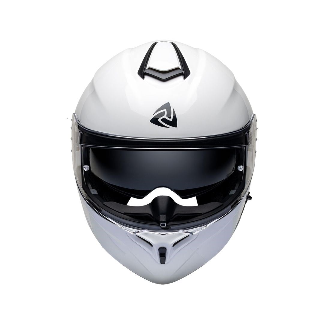 Nukro 938-SV Solid Glossy White Çene Açılır Kask 