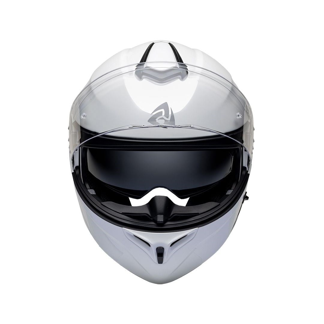Nukro 938-SV Solid Glossy White Çene Açılır Kask 