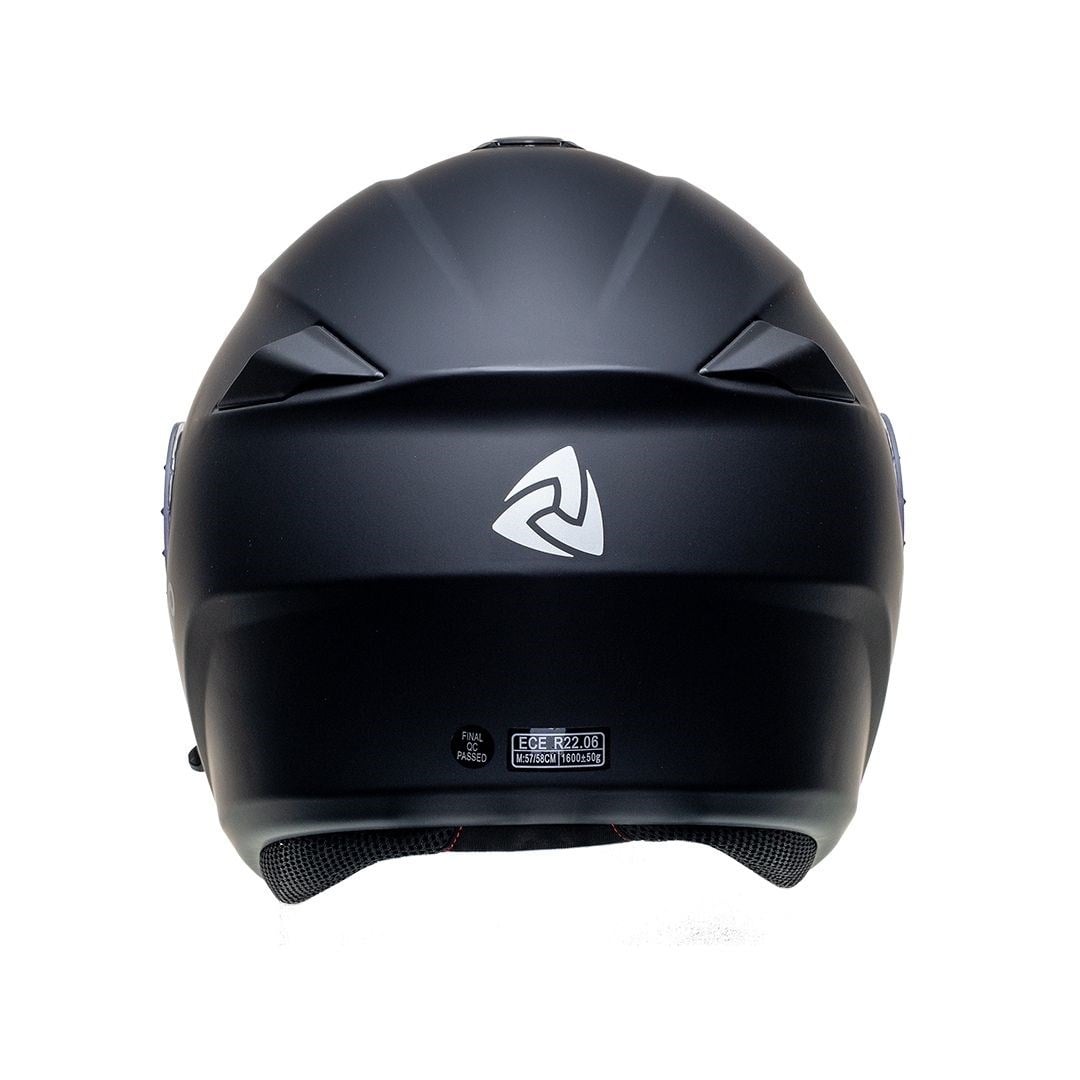 Nukro 938-SV Solid Matte Black Çene Açılır Kask 