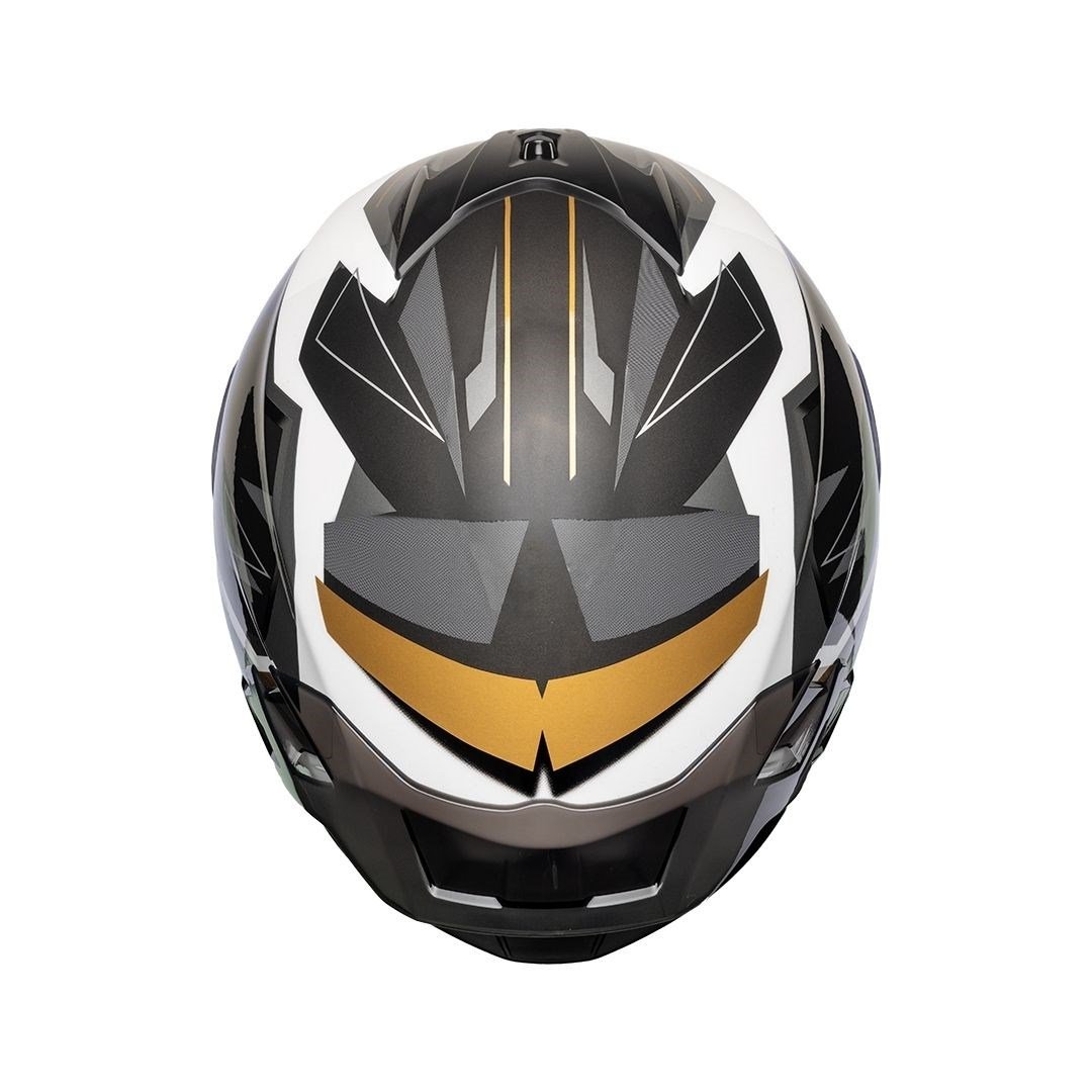Nukro 986-A Glossy White Brown Gray Kapalı Kask 