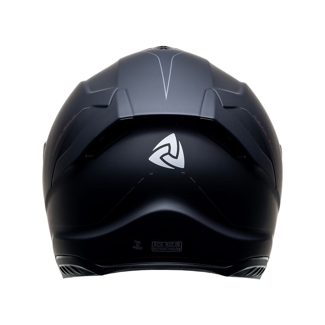 Nukro 987 Matt Black Red Kapalı Kask 