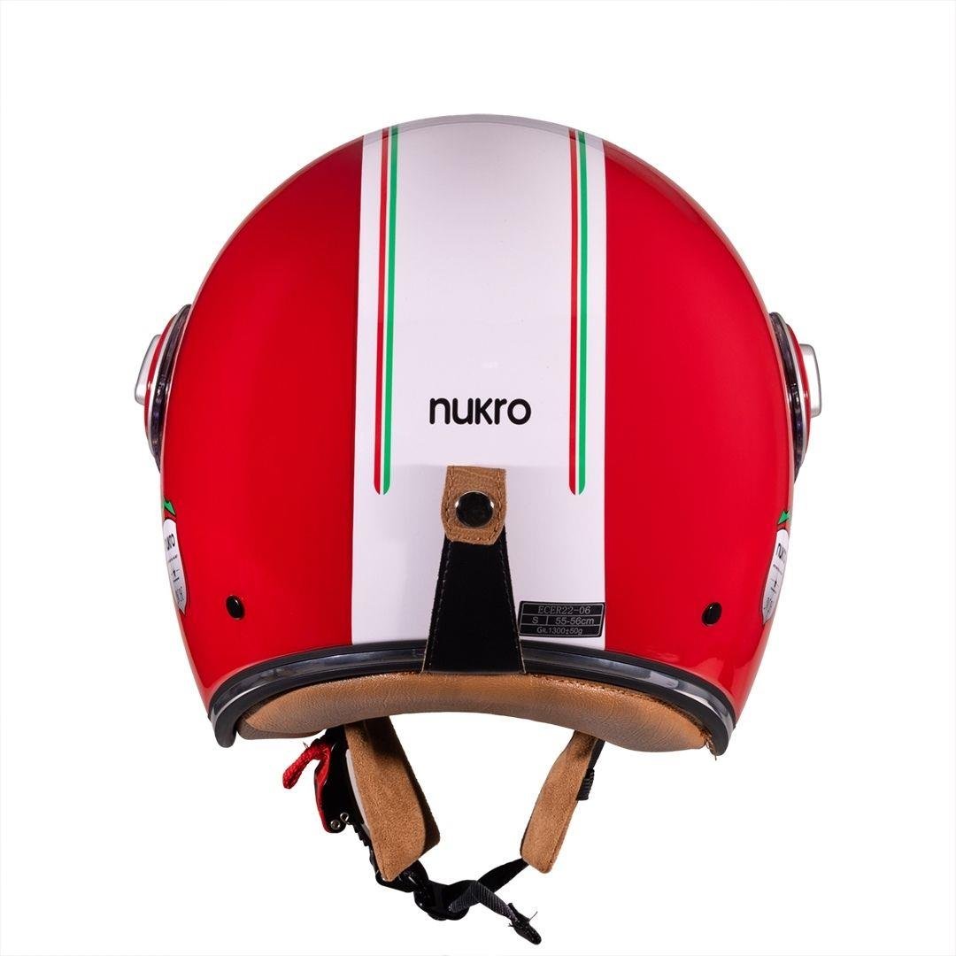 Nukro B-108 Nature Red-White Açık Kask 