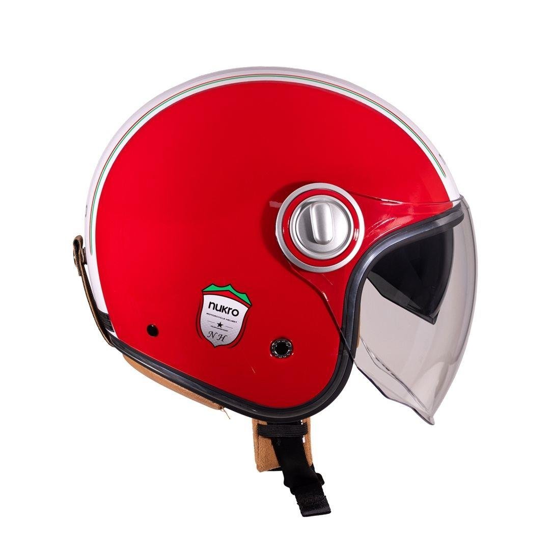 Nukro B-108 Nature Red-White Açık Kask 