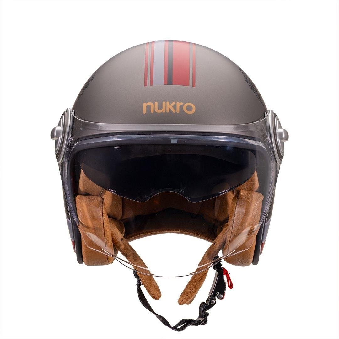 Nukro B-108 Super Sport Titan-Red Açık Kask 