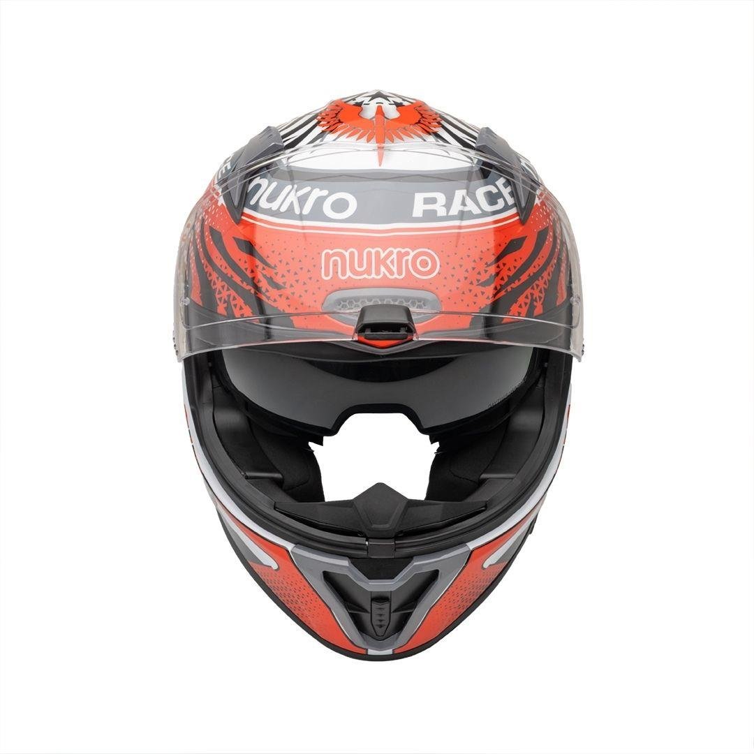 Nukro B-506 Combo White-Red-Grey-Yellow Kapalı Kask 