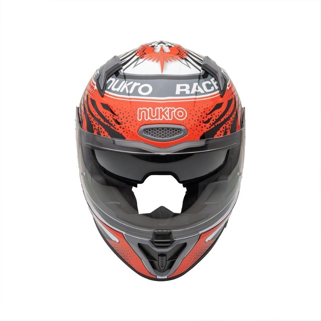 Nukro B-506 Combo White-Red-Grey-Yellow Kapalı Kask 