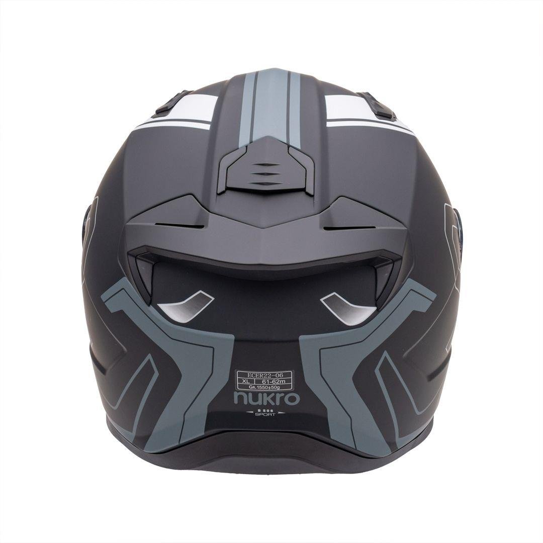 Nukro B-506 Fast Black-Silver Kapalı Kask 