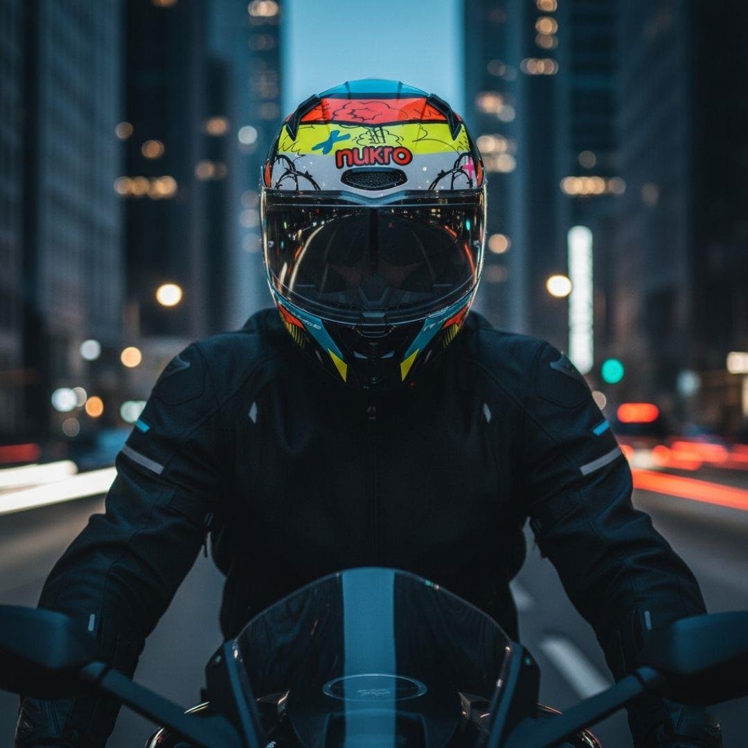 Nukro B-506 Kong Black-Red-Yellow Kapalı Kask 
