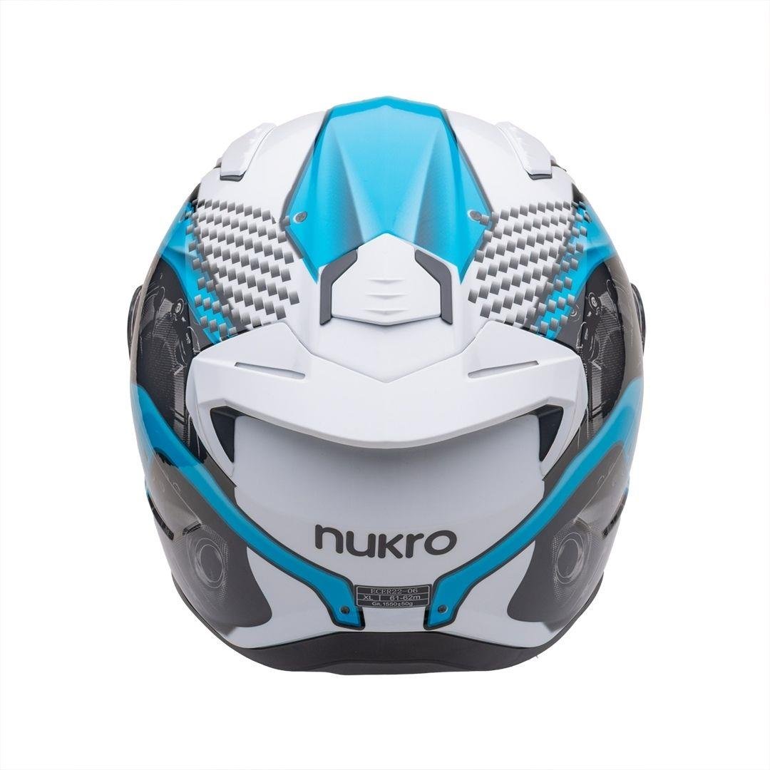 Nukro B-506 Level White-Blue Kapalı Kask 