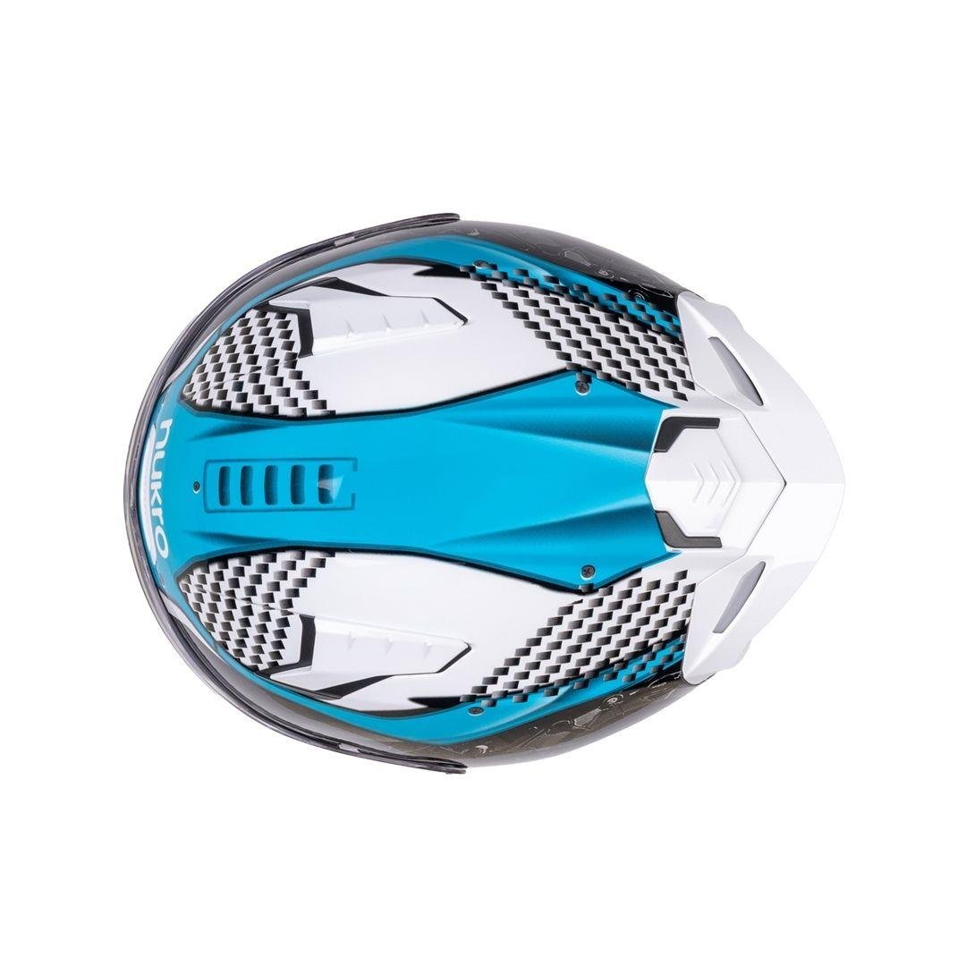 Nukro B-506 Level White-Blue Kapalı Kask 