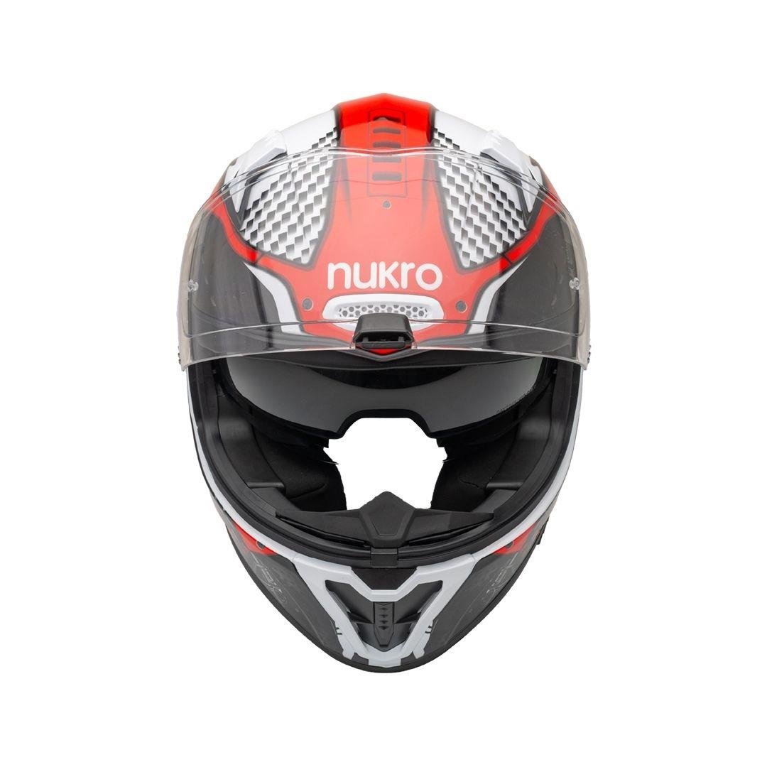 Nukro B-506 Level White-Red Kapalı Kask 