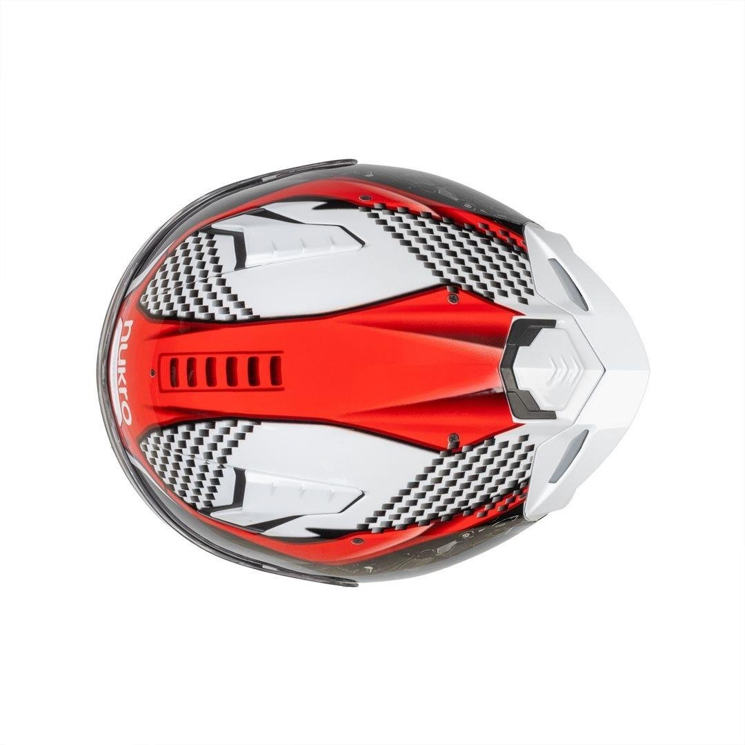Nukro B-506 Level White-Red Kapalı Kask 