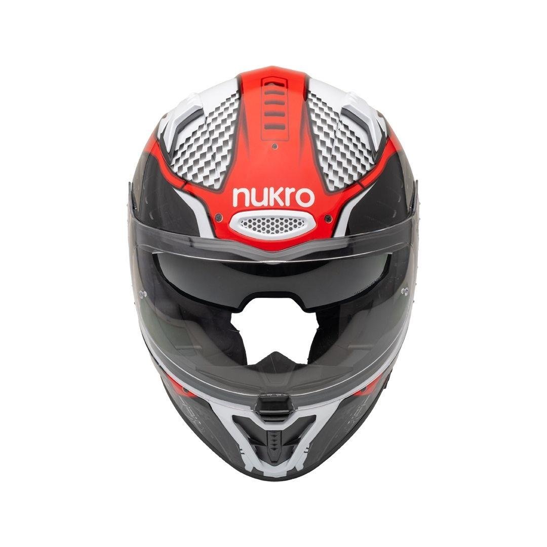 Nukro B-506 Level White-Red Kapalı Kask 