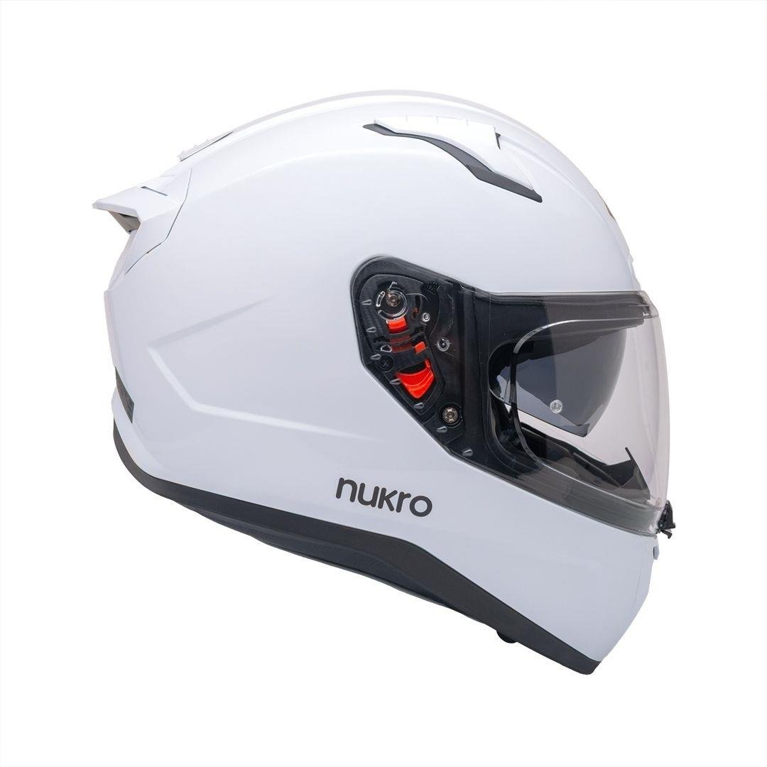 Nukro B-506 Solid Gloss White Kapalı Kask 