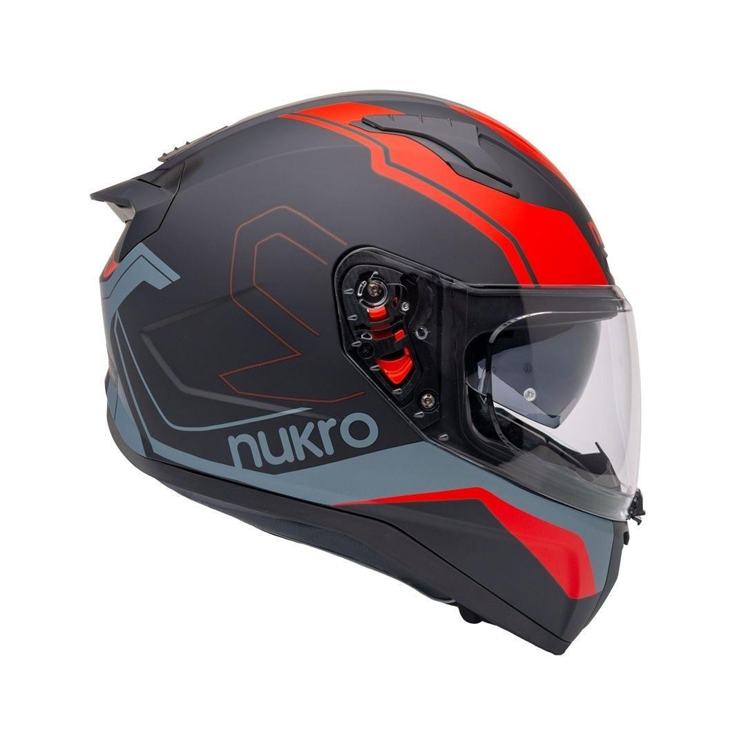Nukro B-506 Stars Black-Red-Yellow Kapalı Kask 