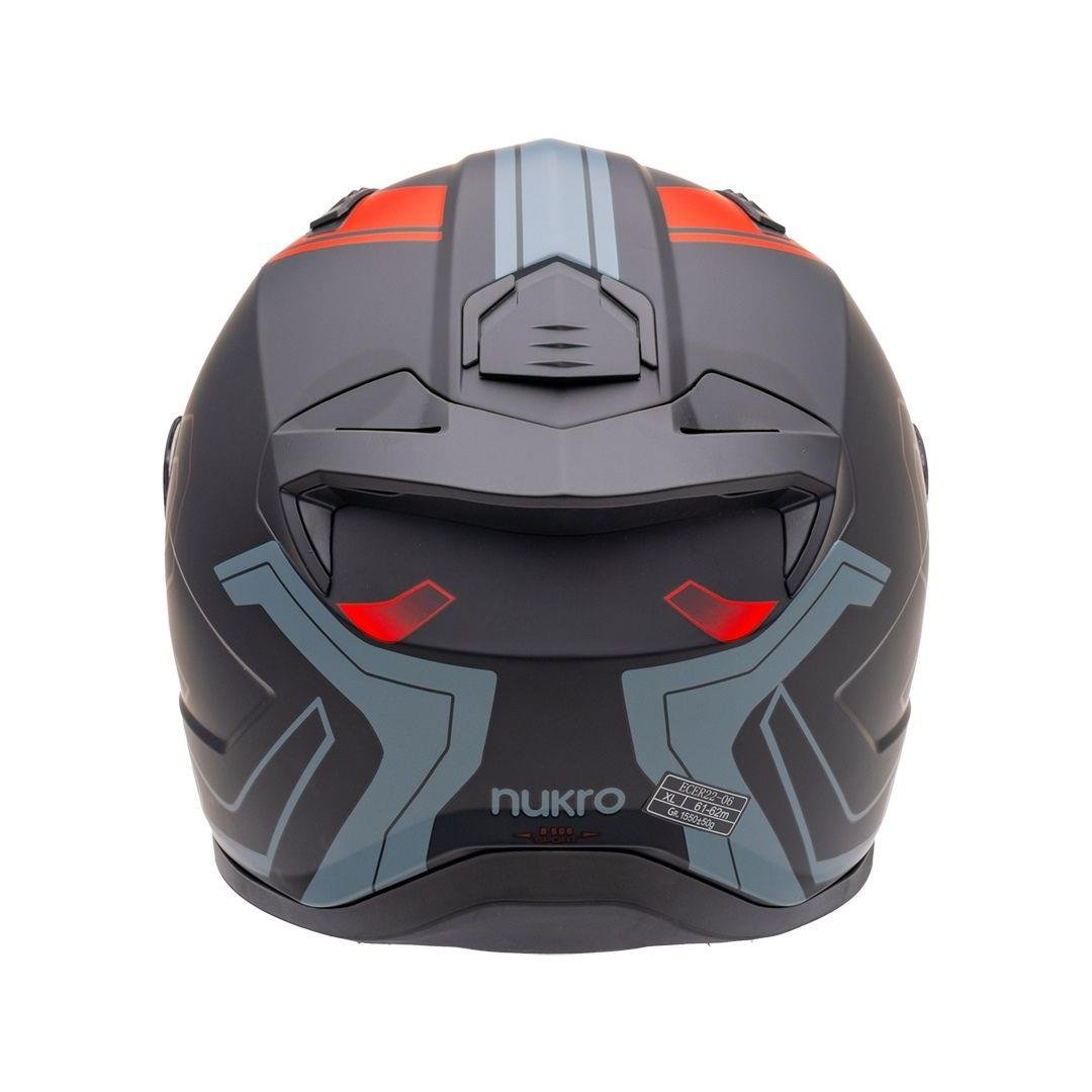 Nukro B-506 Stars Black-Red-Yellow Kapalı Kask 