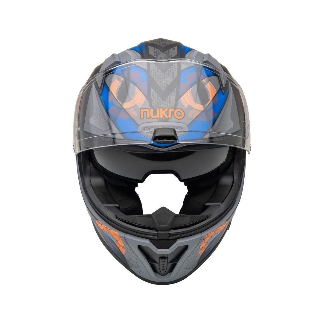 Nukro B-506 VORTEX Grey-Orange Kapalı Kask 