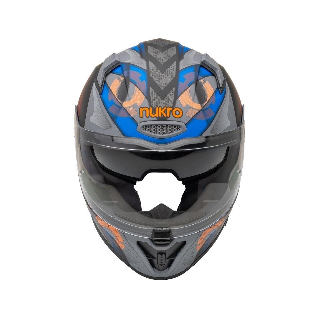 Nukro B-506 VORTEX Grey-Orange Kapalı Kask 