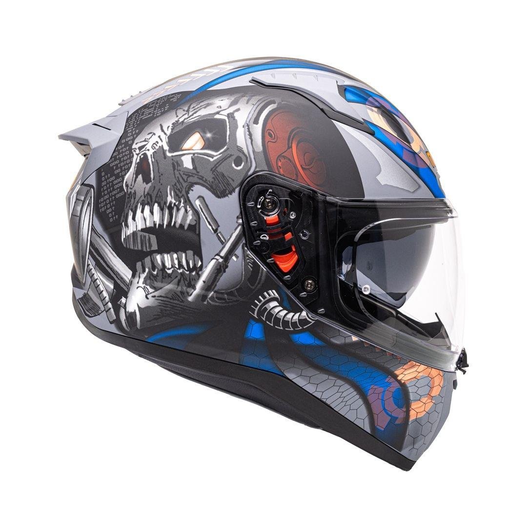 Nukro B-506 VORTEX Grey-Orange Kapalı Kask 