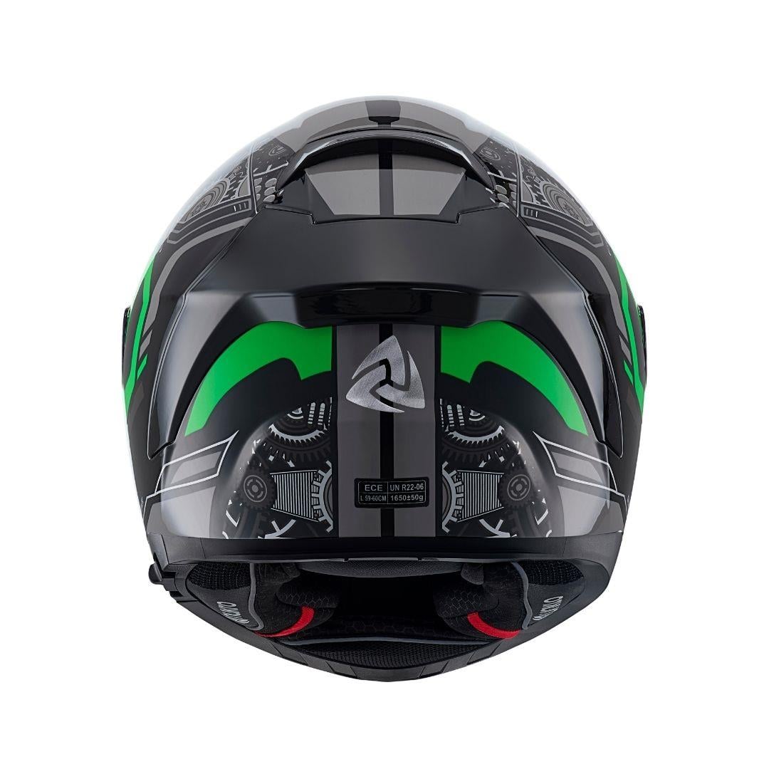 Nukro YM-853 Combat Green Black Kapalı Kask
