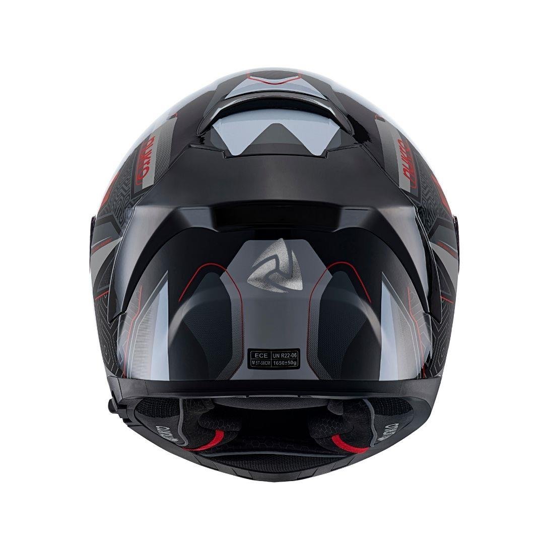 Nukro YM-853 Flash Red Black Kapalı Kask