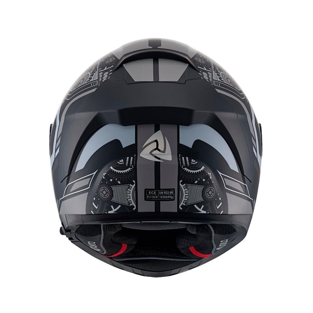Nukro YM-853 Matt Combat Gray Black Kapalı Kask